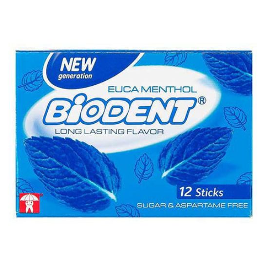 آدامس بایودنت با طعم اکالیپتوس و نعنا بسته 12 عددی