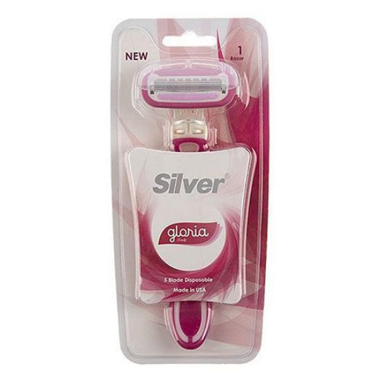 خود تراش زنانه چند بار مصرف 5 لبه سیلور مدل GLORIA