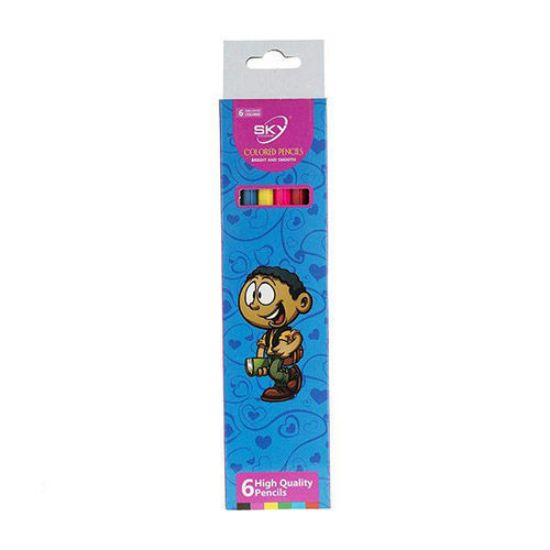 مداد رنگی 6 رنگ sky طرح پسر