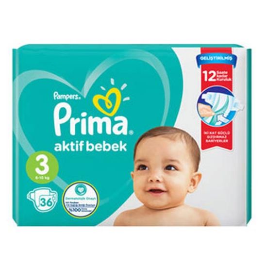 پوشک پریما سایز 3 بسته 36 عددی