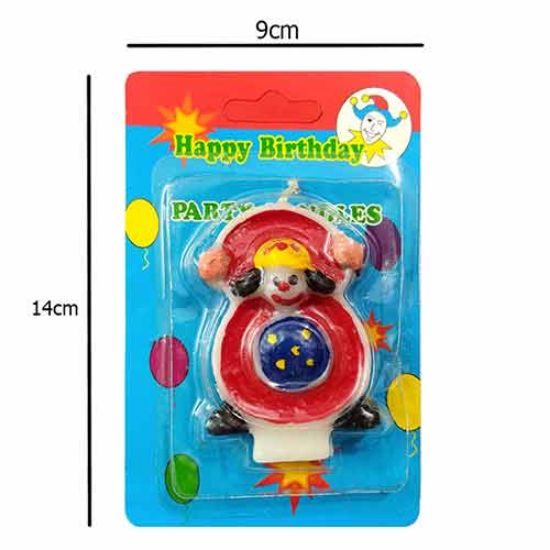 شمع تولد مدل دلقک عدد8