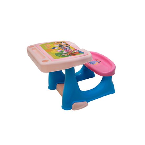 Picture of میز تحریر صورتی-زرد و صندلی صورتی رنگ کودک دانا